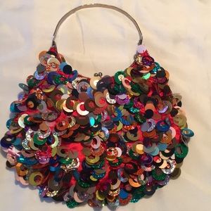 Multicolored spangled purse
